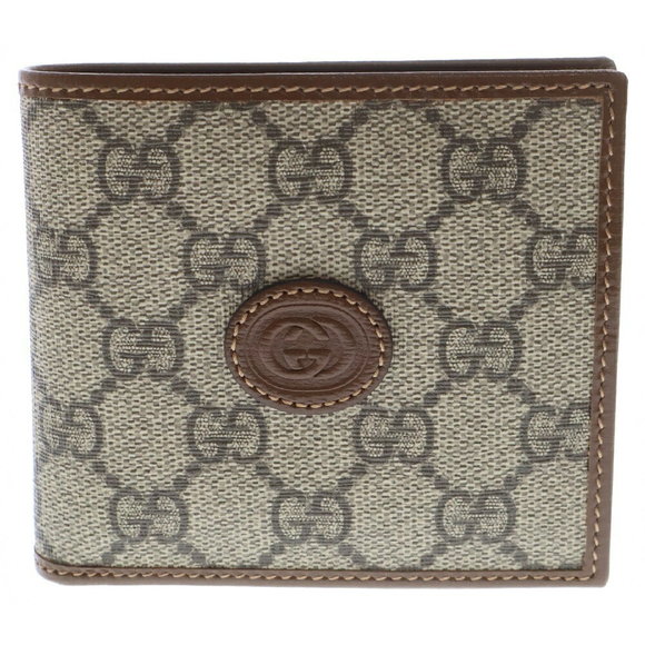 Gucci Beige Supreme Brown Leather GG Wallet Compact - Picture 1 of 6